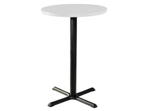 CEBT-016 | 30" Round Bar Table w/ White Top and Standard Black Base -- Trade Show Furniture Rental